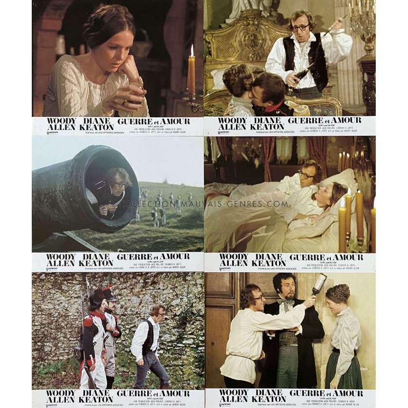 LOVE AND DEATH French Lobby Cards x6 - 9x12 in. - 1975 - Woody Allen, Diane Keaton