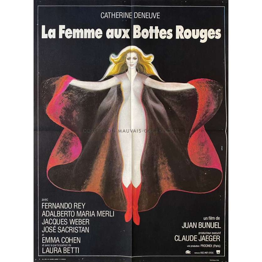 LA FEMME AUX BOTTES ROUGES Affiche de cinéma- 60x80 cm. - 1974 - Catherine Deneuve, Juan Luis Bunuel