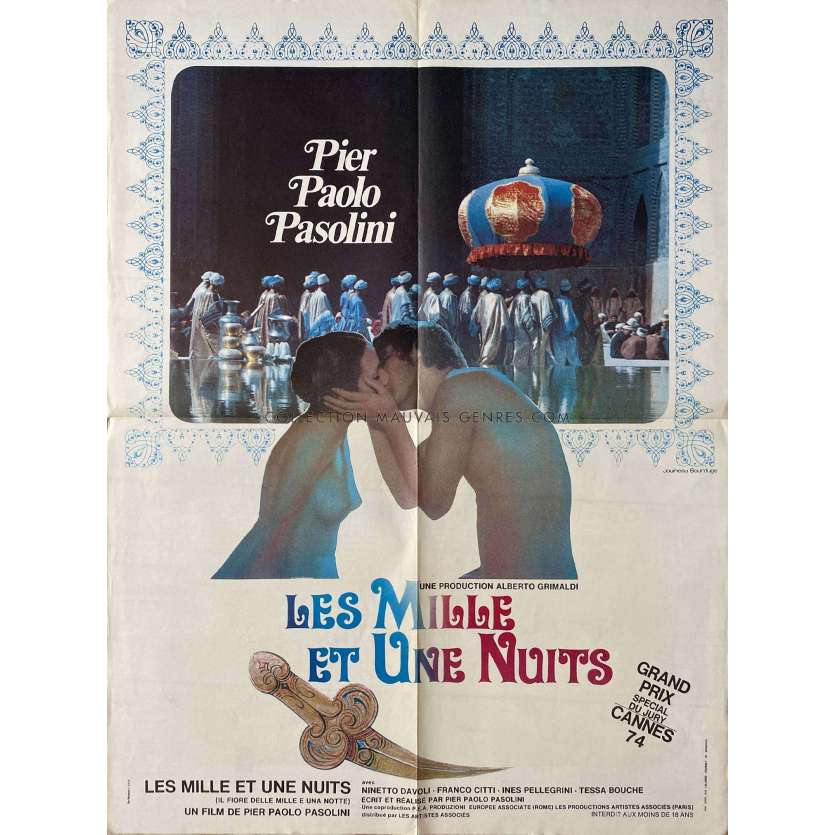 LES MILLE ET UNE NUITS Affiche de cinéma- 60x80 cm. - 1974 - Ninetto Davoli, Pier Paolo Pasolini