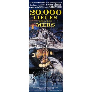 20,000 LEAGUES UNDER THE SEA French Movie Poster- 23x63 in. - 1963/R1980 - Richard Fleisher, Kirk Douglas