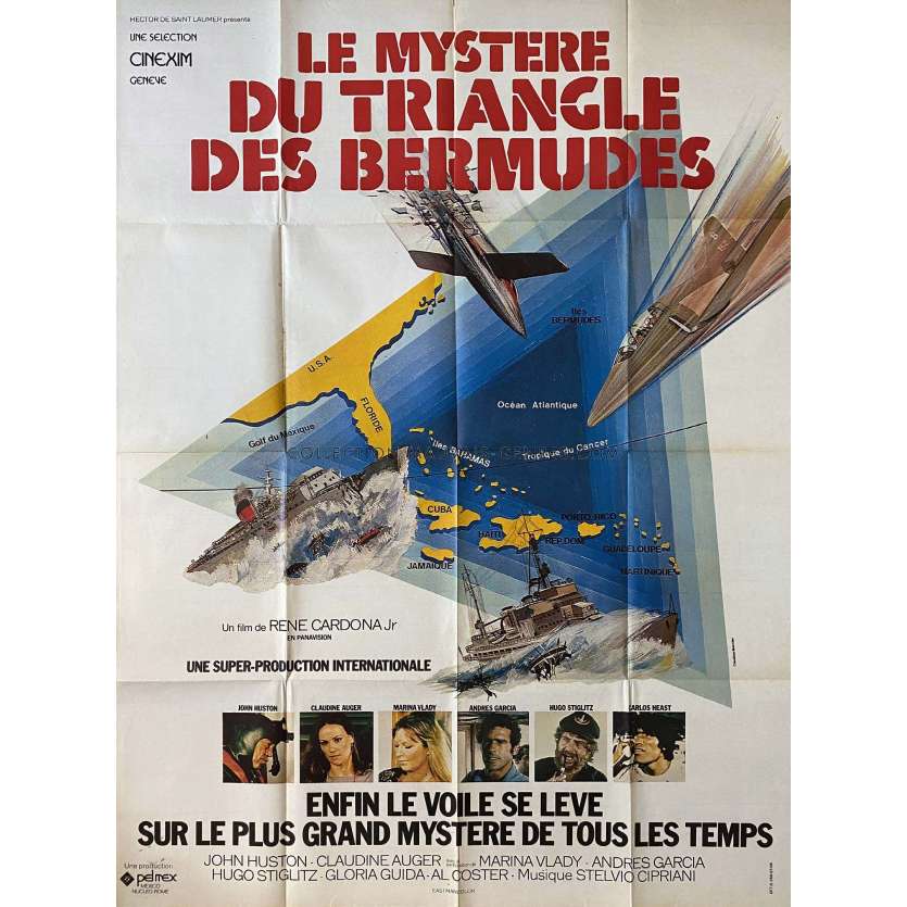 LE MYSTERE DU TRIANGLE DES BERMUDES Affiche de cinéma- 120x160 cm. - 1978 - John Huston, René Cardona