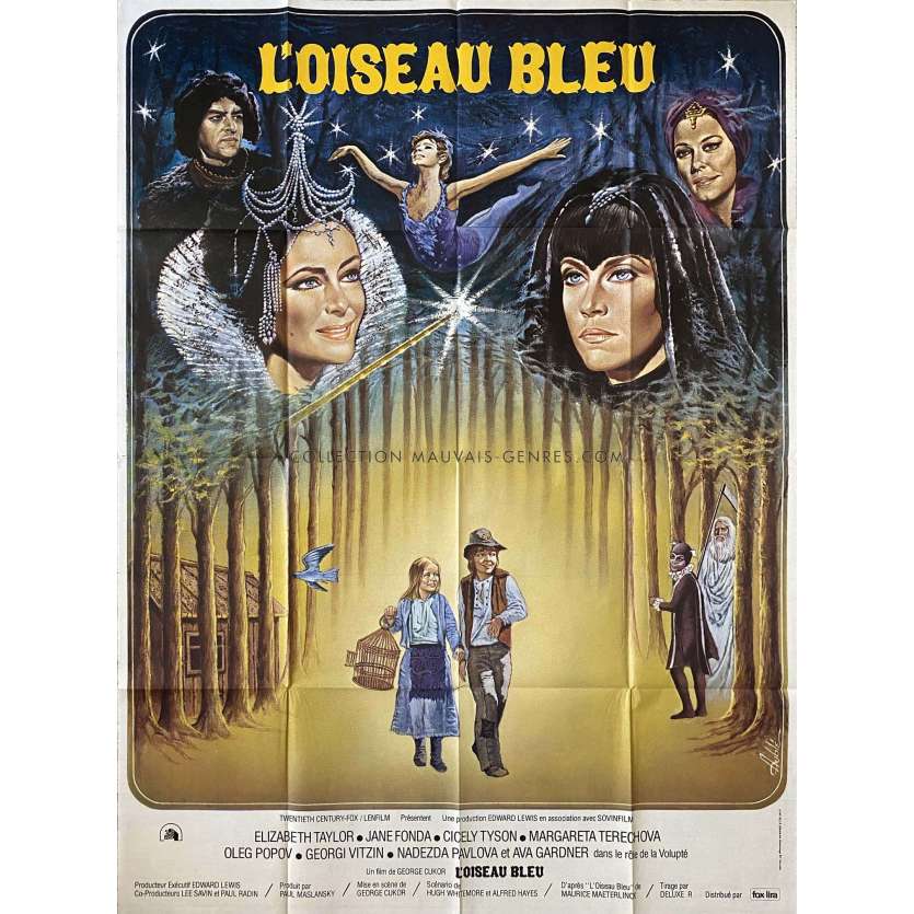 L'OISEAU BLEU Affiche de cinéma- 120x160 cm. - 1976 - Elizabeth Taylor, George Cukor