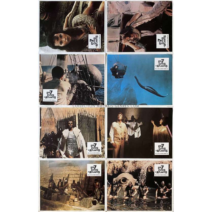 WARLORDS OF ATLANTIS French Lobby Cards x8 - 9x12 in. - 1978 - Kevin Connor, Doug McClure