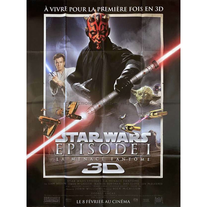 STAR WARS - LA MENACE FANTOME Affiche de cinéma 3D - 120x160 cm. - 1999 - Ewan McGregor, George Lucas