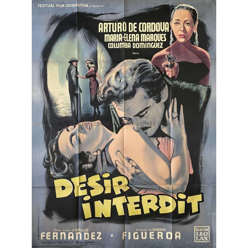 CUANDO LEVANTA LA NIEBLA French Movie Poster- 47x63 in. - 1952 - Emilio Fernandez, Arturo de Cordova