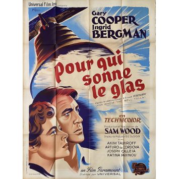 FOR WHOM THE BELL TOLLS French Movie Poster- 47x63 in. - 1943/R1950 - Sam Wood, Gary Cooper