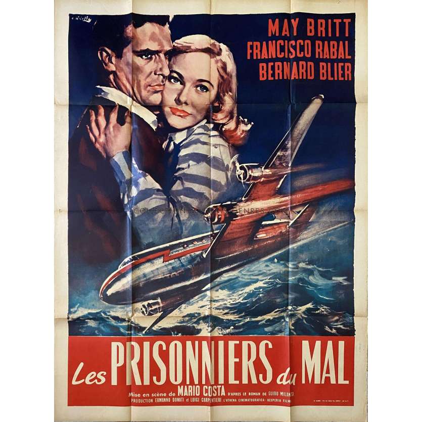 PRISONNIERS DU MAL Affiche de film- 120x160 cm. - 1955 - May Britt, Mario Costa