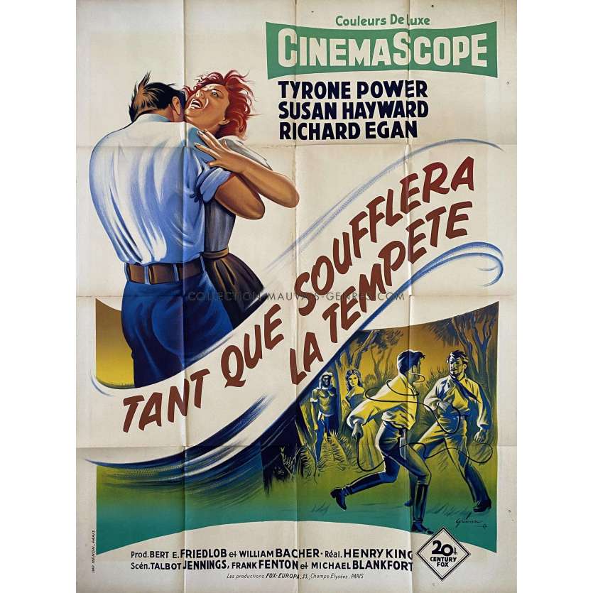 TANT QUE SOUFFLERA LA TEMPETE Affiche de film- 120x160 cm. - 1955 - Tyrone Power, Henry King