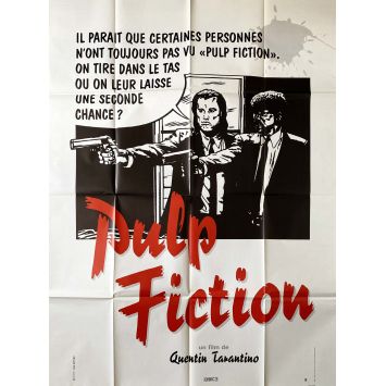 PULP FICTION Movie Poster B&W style. - 47x63 in. - 1994 - Quentin Tarantino, Uma Thurman