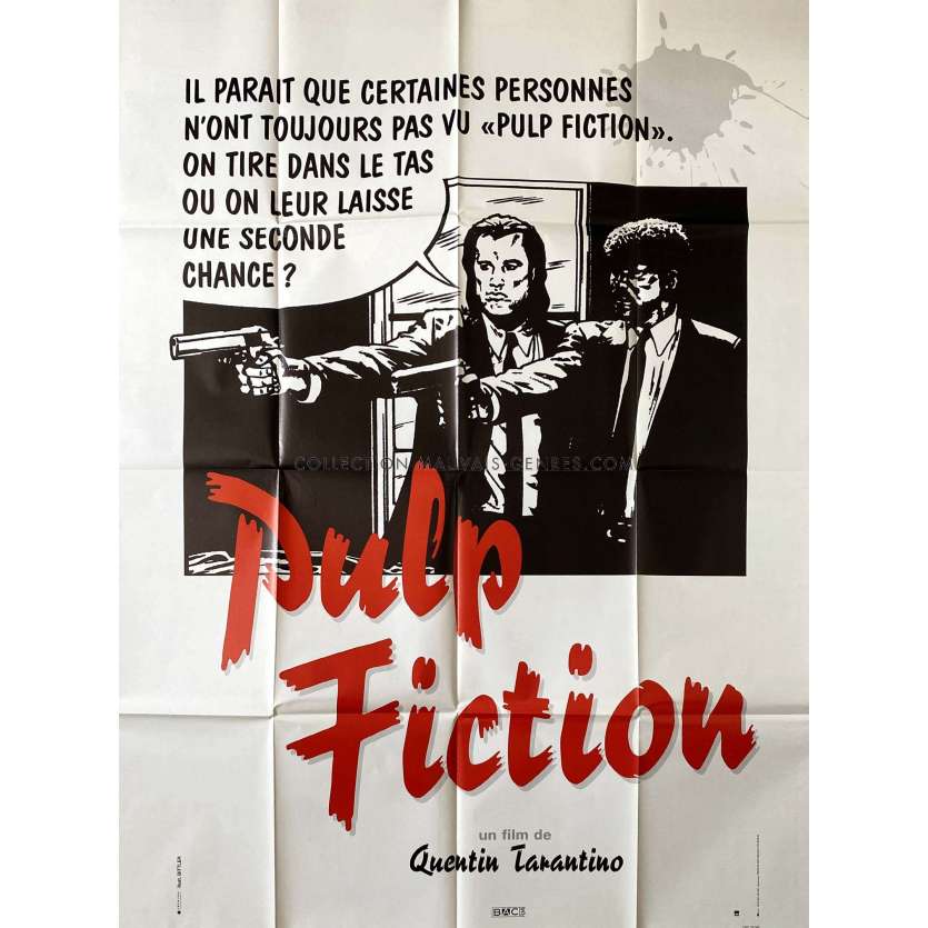 PULP FICTION Affiche de cinéma Modele N&B. - 120x160 cm. - 1994 - Uma Thurman, Quentin Tarantino