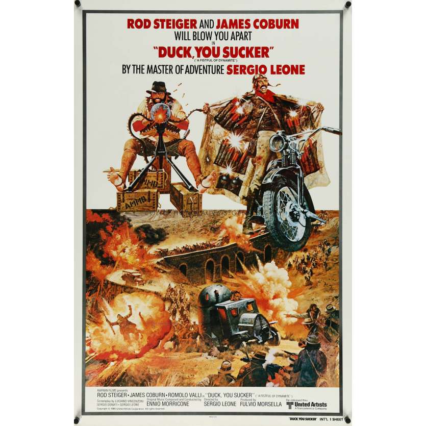 IL ETAIT UNE FOIS LA REVOLUTION Affiche de cinéma- 69x104 cm. - 1971/R1980 - James Coburn, Sergio Leone