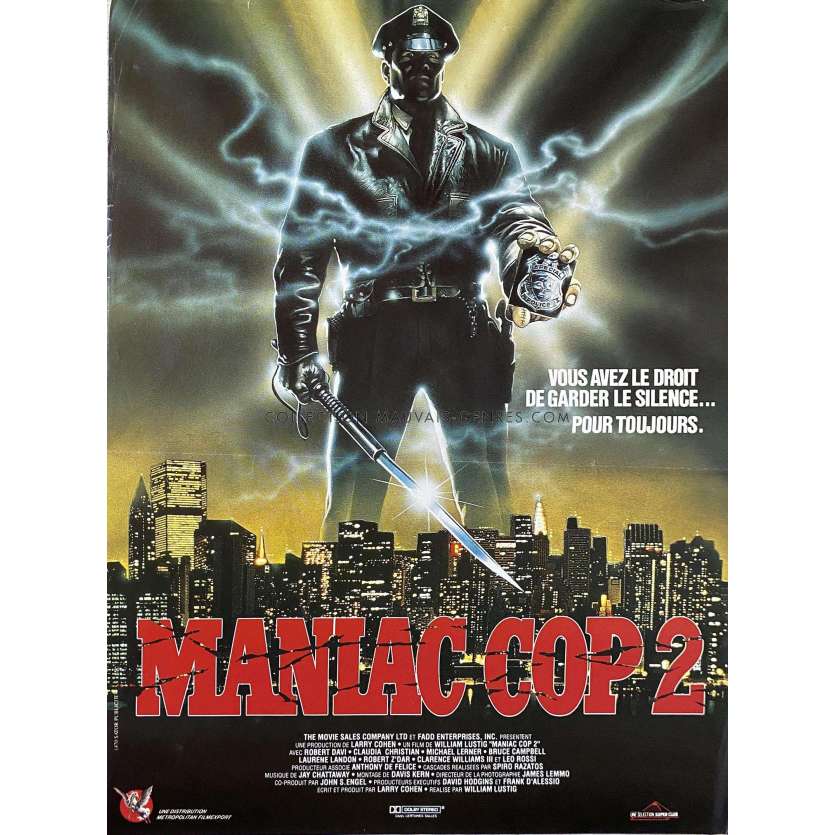 MANIAC COP 2 Affiche de cinéma- 40x54 cm. - 1990 - Robert Davi, William Lustig