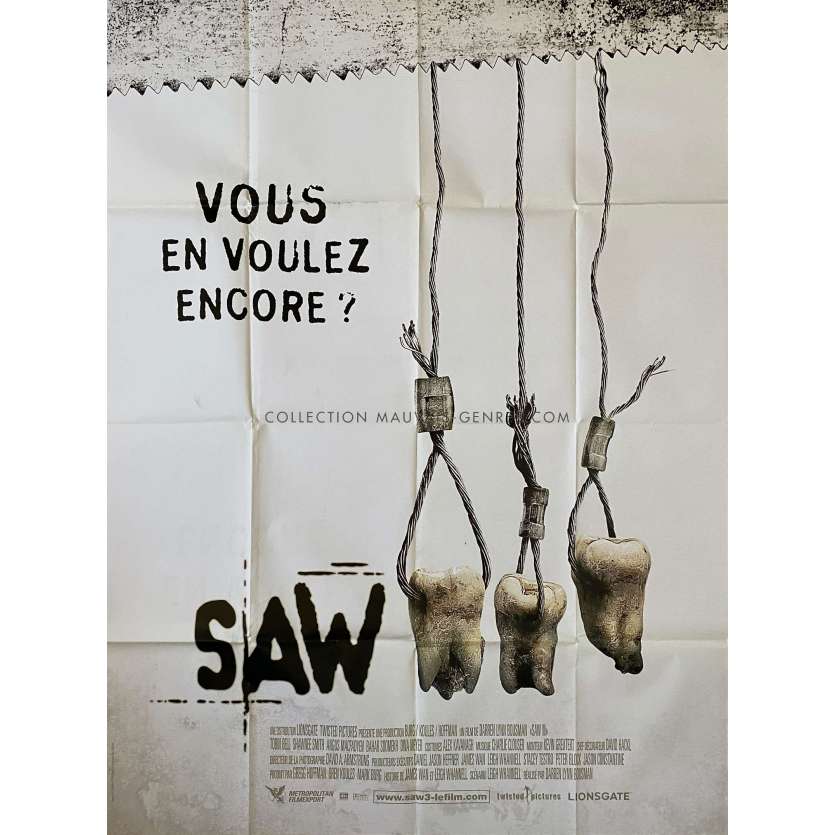 SAW III French Movie Poster- 47x63 in. - 2006 - Darren Lynn Bousman, Tobin Bell