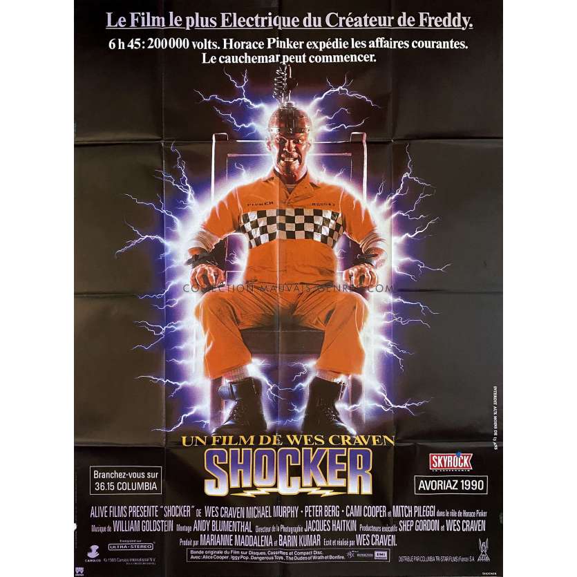 SHOCKER Affiche de cinéma- 120x160 cm. - 1989 - Mitch Pileggi, Wes Craven