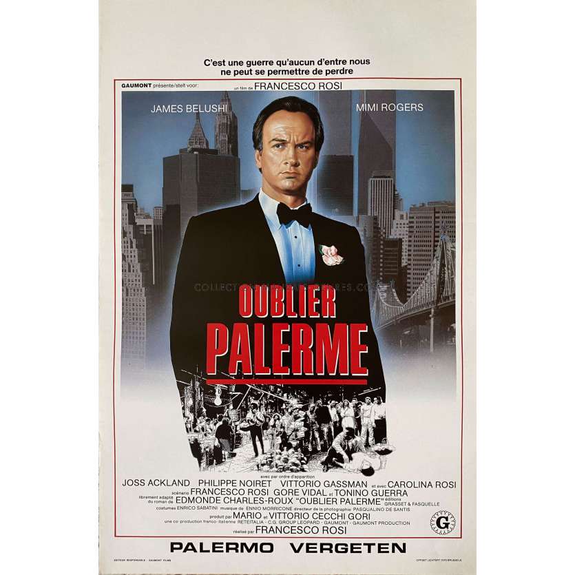 OUBLIER PALERME Affiche de cinéma- 35x55 cm. - 1990 - Jim Belushi, Francesco Rosi