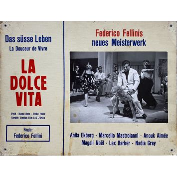 LA DOLCE VITA Swiss Lobby Card N11 - 14x18 in. - 1960 - Federico Fellini, Mastroianni