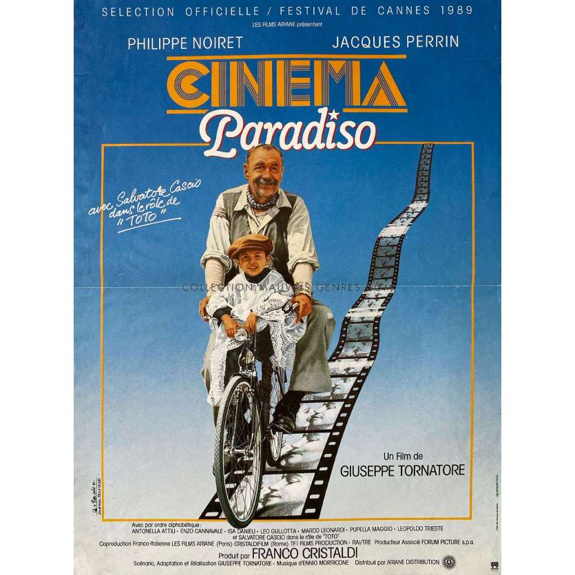 CINEMA PARADISO Affiche de cinéma- 40x54 cm. - 1988 - Philippe Noiret, Giuseppe Tornatore