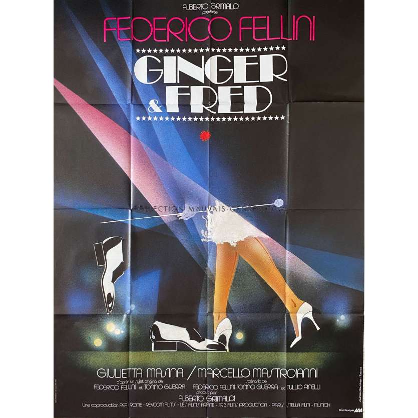 GINGER ET FRED Affiche de cinéma- 120x160 cm. - 1986 - Marcello Mastroianni, Federico Fellini