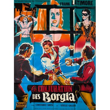 CONSPIRACY OF THE BORGIAS French Movie Poster- 47x63 in. - 1959 - Antonio Racioppi, Frank Latimore