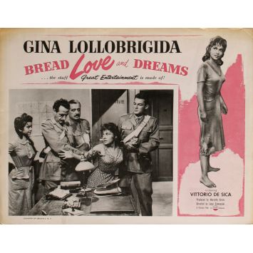 BREAD, LOVE & DREAMS US Lobby Card N2 11x14 - 1954 - Vittorio de Sica, Ginal Lollobrigida