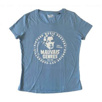 T-ShirtMAUVAIS GENRES Size M Sky Blue, Organic Cotton, 150g,