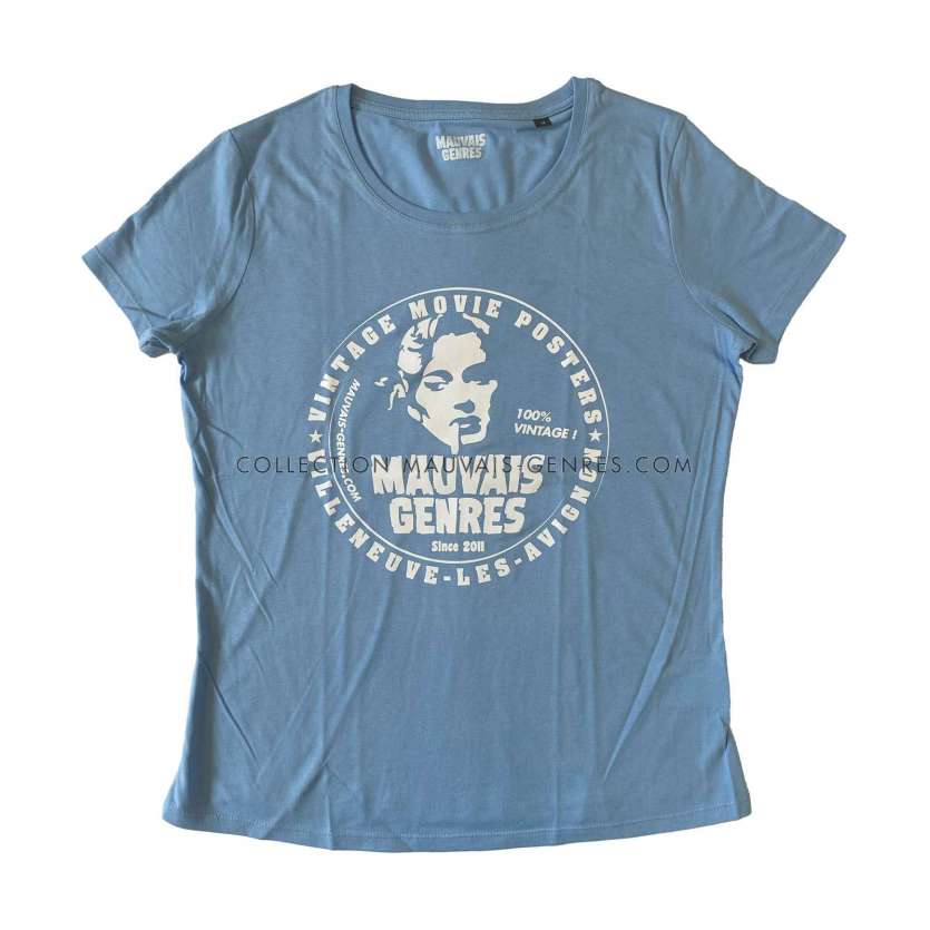 T-ShirtMAUVAIS GENRES Size M Sky Blue, Organic Cotton, 150g,