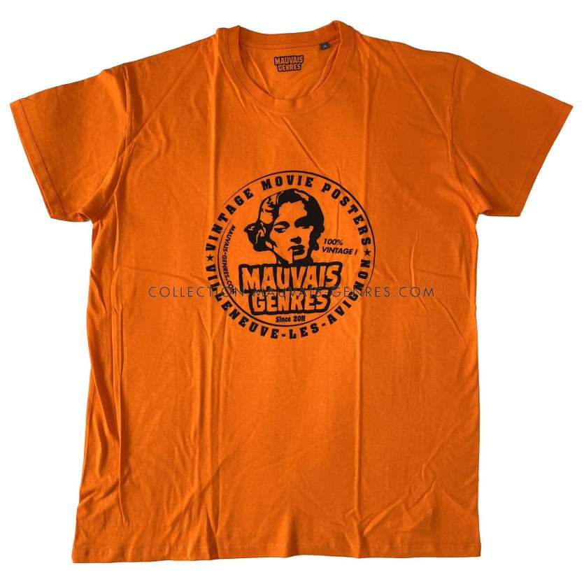 T-Shirt MAUVAIS GENRES Taille XL Orange, Coton Bio, 150g, col rond