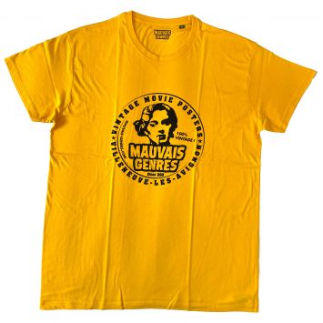 T-Shirt MAUVAIS GENRES Taille L Jaune, Coton Bio, 150g, col rond