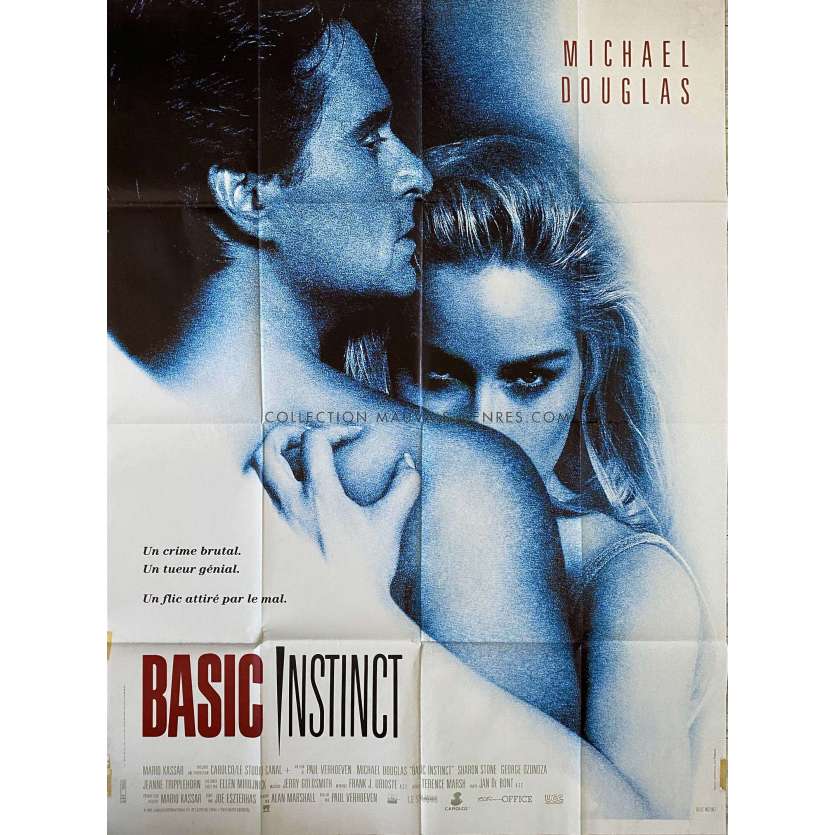 BASIC INSTINCT Affiche de cinéma- 120x160 cm. - 1992 - Sharon Stone, Paul Verhoeven