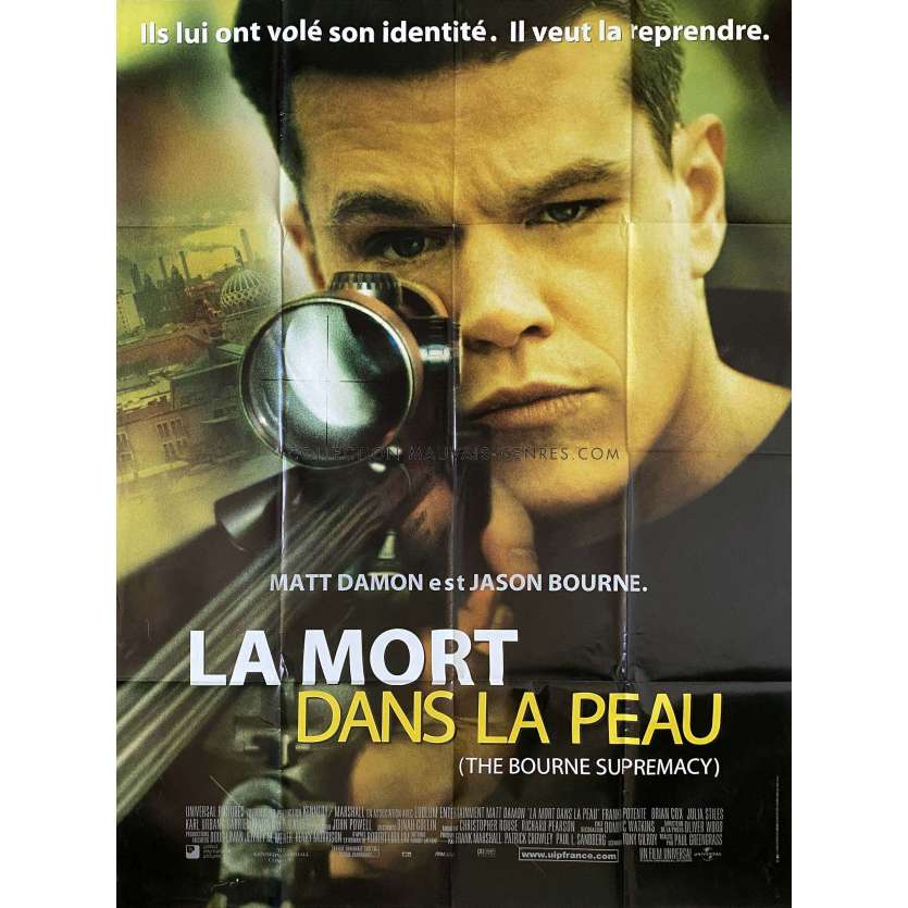 LA MORT DANS LA PEAU Affiche de cinéma- 120x160 cm. - 2004 - Matt Damon, Paul Greengrass