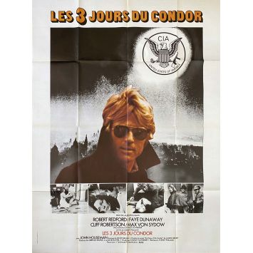 THE 3 DAYS OF THE CONDOR French Movie Poster- 47x63 in. - 1975 - Sydney Pollack, Robert Redford