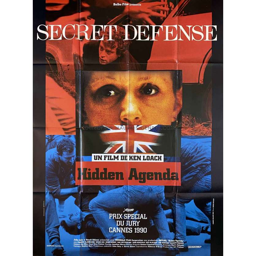 SECRET DEFENSE / HIDDEN AGENDA Affiche de cinéma- 120x160 cm. - 1990 - Frances McDormand, Ken Loach