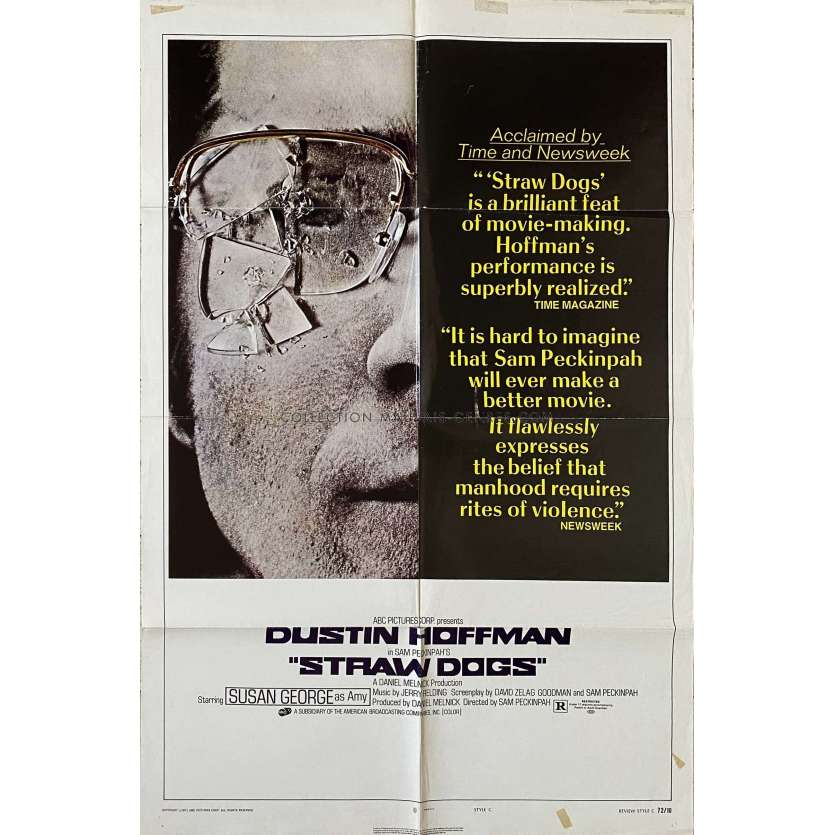 STRAW DOGS U.S Movie Poster- 27x41 in. - 1971 - Sam Peckinpah, Dustin Hoffman