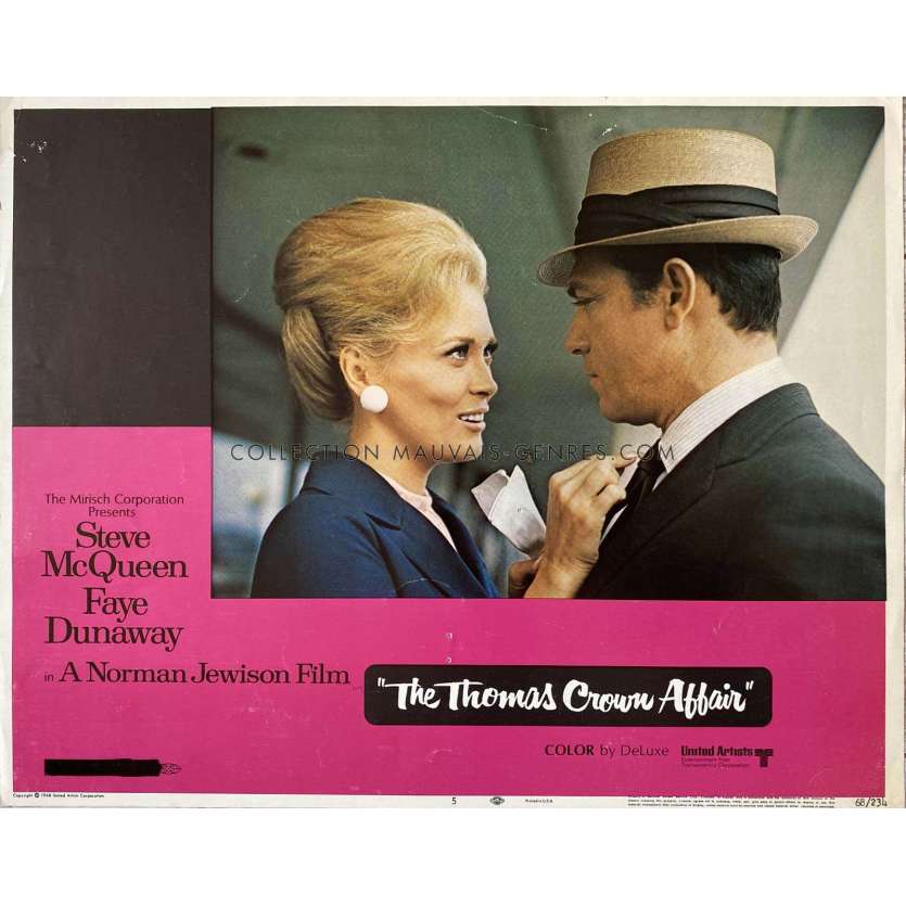 THE THOMAS CROWN AFFAIR U.S Lobby Card N5 - 11x14 in. - 1968 - Norman Jewison, Steve McQueen