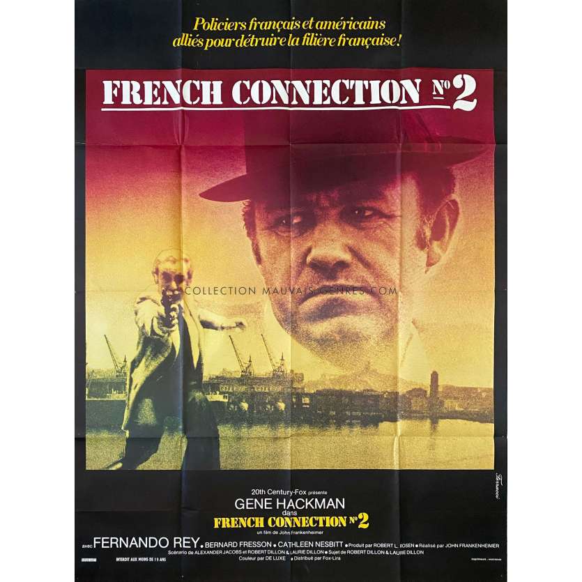 FRENCH CONNECTION 2 Affiche de cinéma- 120x160 cm. - 1975 - Gene Hackman, John Frankenheimer