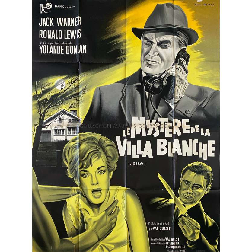 JIGSAW French Movie Poster- 47x63 in. - 1962 - Val Guest, Jack Warner