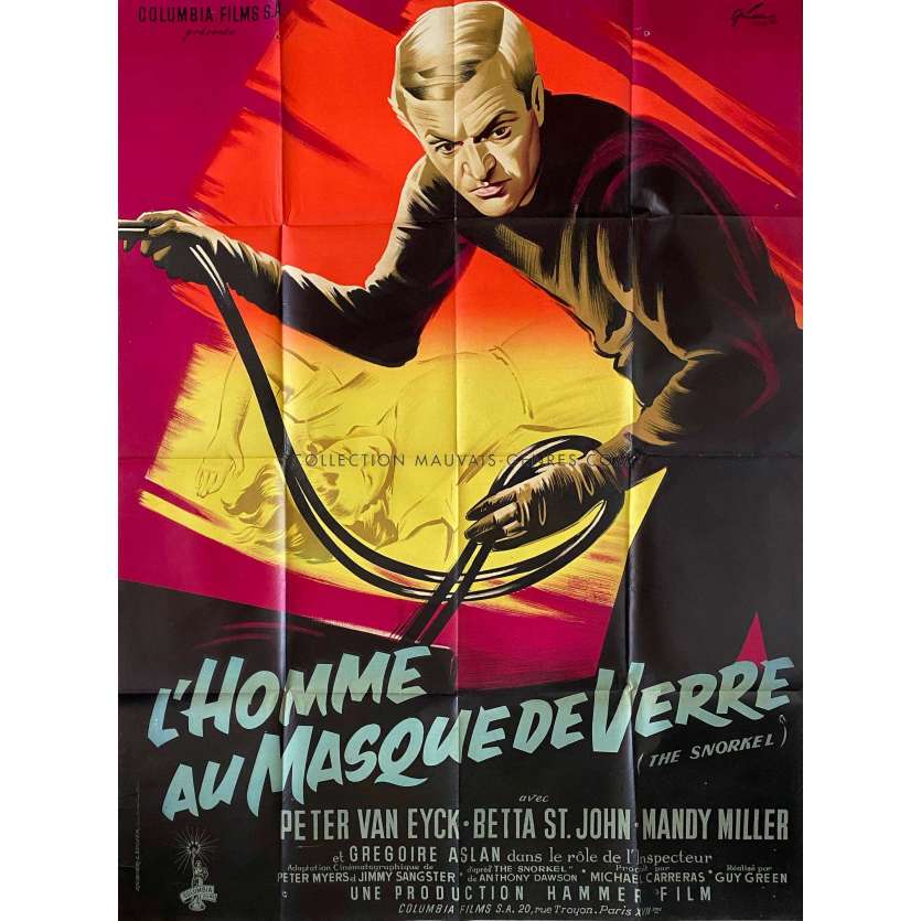 L'HOMME AU MASQUE DE VERRE Affiche de cinéma- 120x160 cm. - 1958 - Peter van Eyck, Guy Green