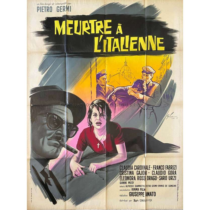 MEURTRE A L'ITALIENNE Affiche de cinéma- 120x160 cm. - 1959 - Claudia Cardinale, Pietro Germi