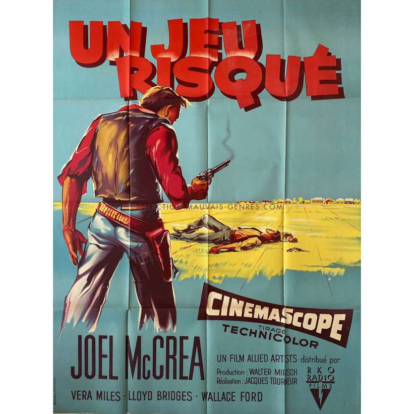 UN JEU RISQUE Affiche de cinéma- 120x160 cm. - 1955 - Joel McCrea, Jacques Tourneur