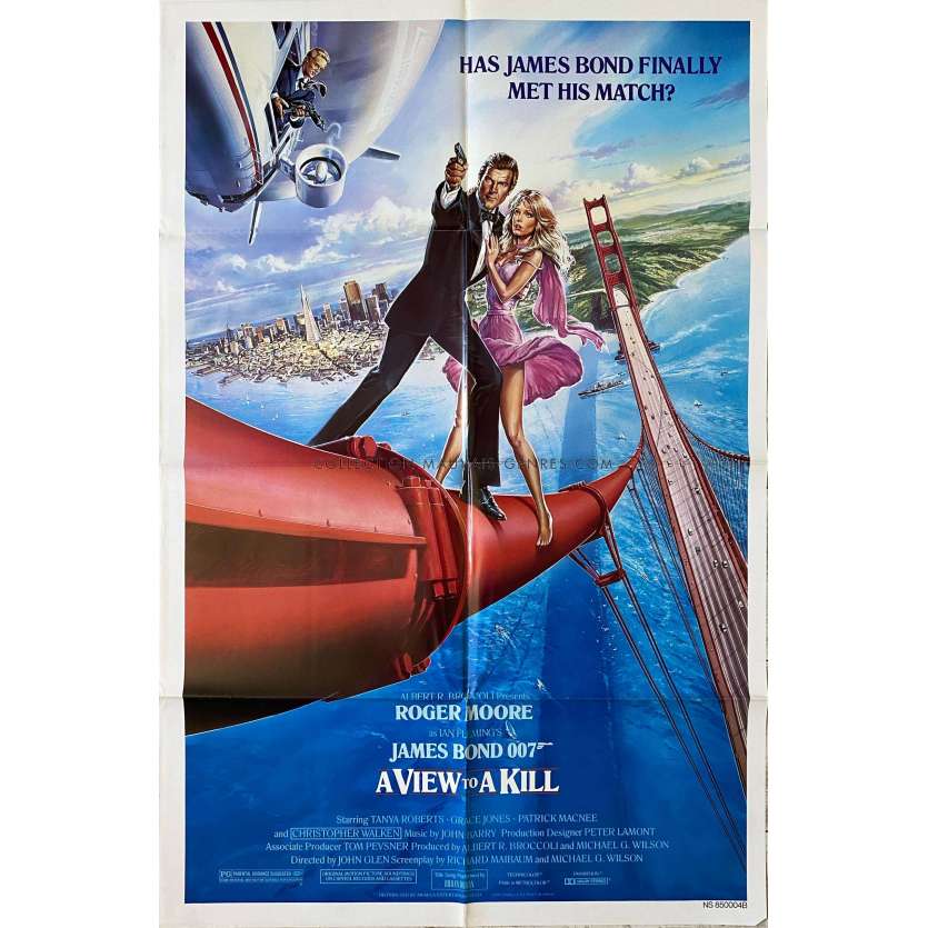 A VIEW TO A KILL U.S Movie Poster- 27x41 in. - 1985 - James Bond, Roger Moore