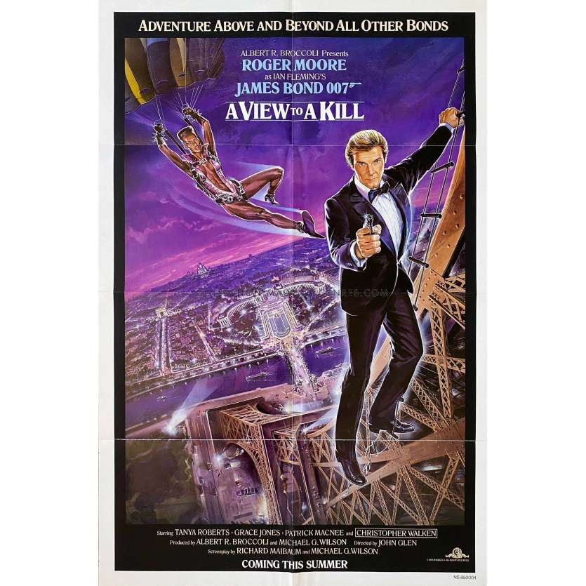 A VIEW TO A KILL U.S Movie Poster Adv - 27x41 in. - 1985 - James Bond, Roger Moore