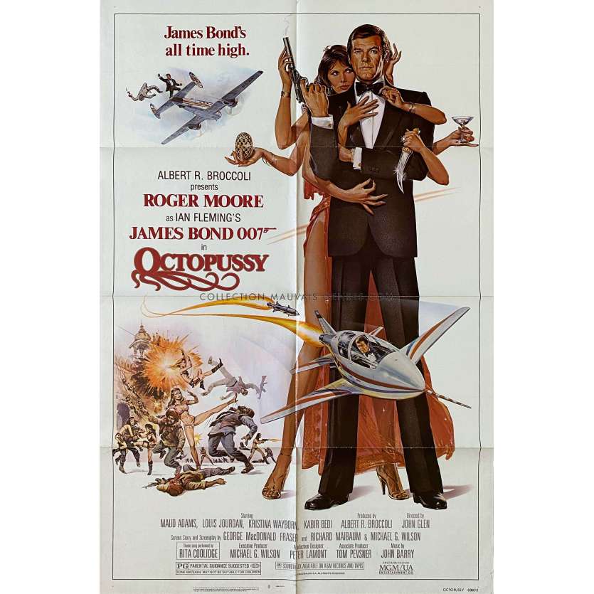 OCTOPUSSY Affiche de cinéma- 69x104 cm. - 1983 - Roger Moore, James Bond