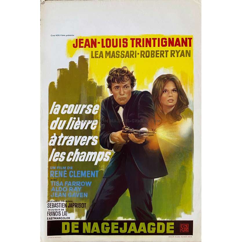 LA COURSE DU LIEVRE A TRAVERS LES CHAMPS Affiche de cinéma- 35x55 cm. - 1972 - Jean-Louis Trintignant, René Clément