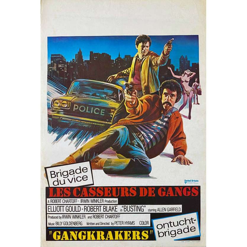 LES CASSEURS DE GANGS Affiche de cinéma- 35x55 cm. - 1974 - Elliott Gould, Peter Hyams