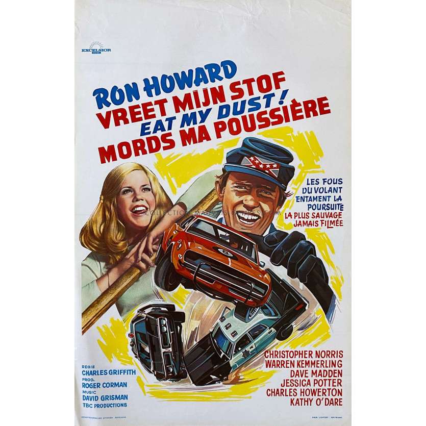 GRAND THEFT AUTO Belgian Movie Poster- 14x21 in. - 1977 - Ron Howard, Nancy Morgan