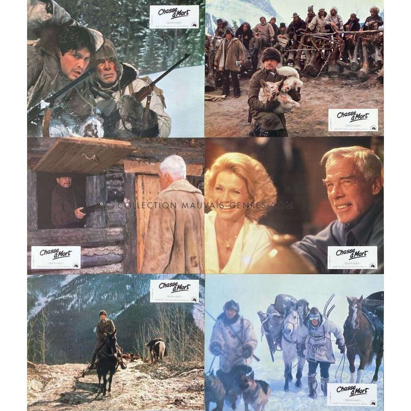 DEATH HUNT French Lobby Cards x6 - set B. - 9x12 in. - 1981 - Peter Hunt, Charles Bronson