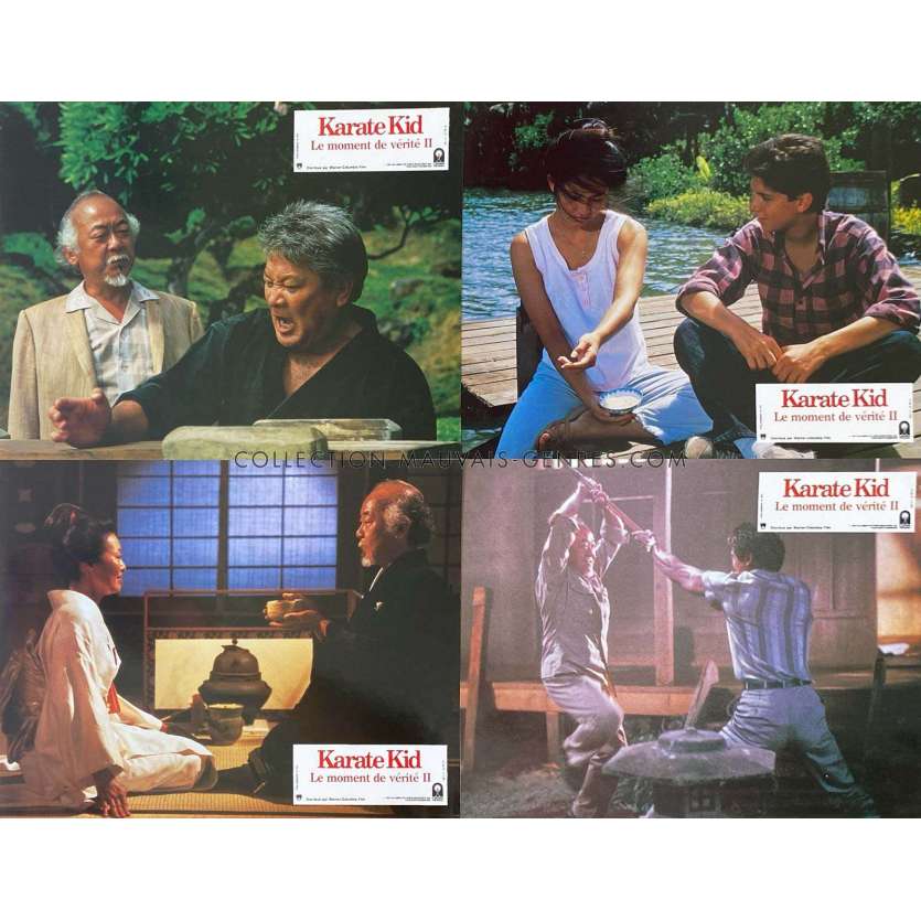 THE KARATE KID II French Lobby Cards x4 - 9x12 in. - 1986 - John G. Avildsen, Ralph Macchio