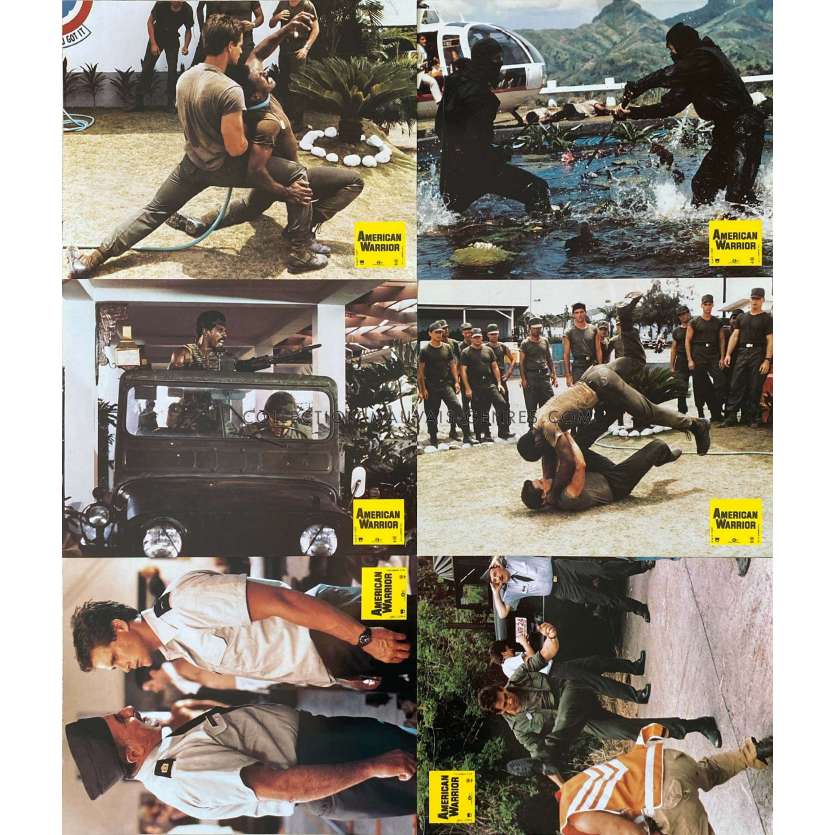 AMERICAN NINJA French Lobby Cards x6 - 9x12 in. - 1985 - Sam Firstenberg, Michael Dudikoff