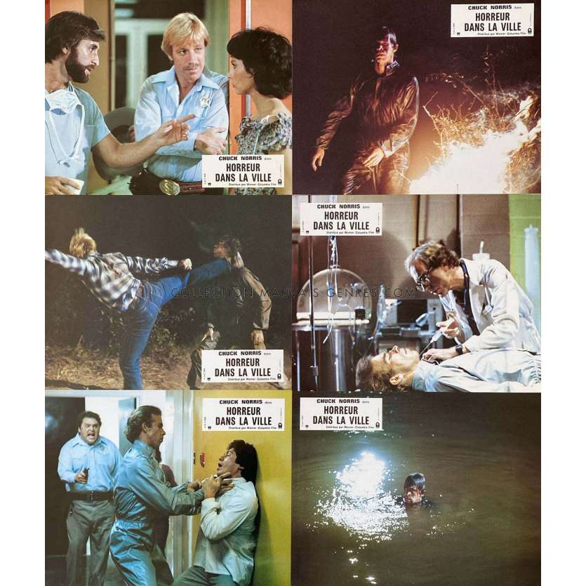 SILENT RAGE French Lobby Cards x6 - set B. - 9x12 in. - 1982 - Michel Miller, Chuck Norris