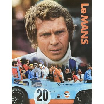 LE MANS Rare Affiche "Promo Gulf"-43x56cm - 1971 - Steve McQueen